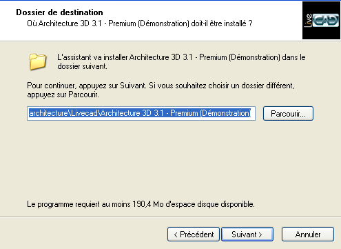 pas &agrave; pas installation Architecture 3D de Livecad